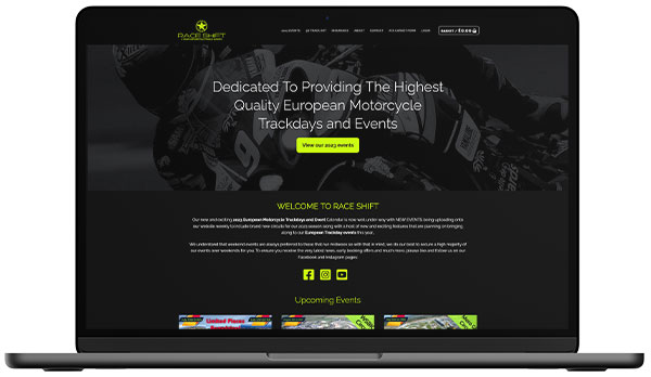 Race Shift mobile responsive Wordpress web design Bournemouth, Poole, Christchurch, Dorset