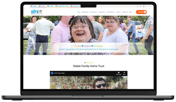 Stable Family Home Trust mobile responsive Wordpress web design Bournemouth, Poole, Christchurch, Dorset