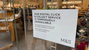 Image of temporary service unavailability in M&S.